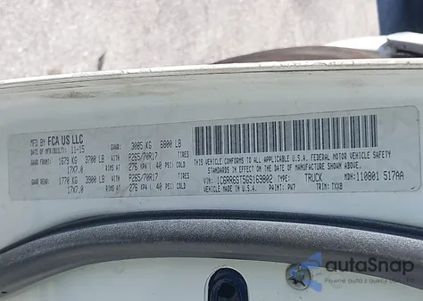 2016 Ram 1500 Tradesman from USA, damaged, VIN 1C6RR6ST5GS169802